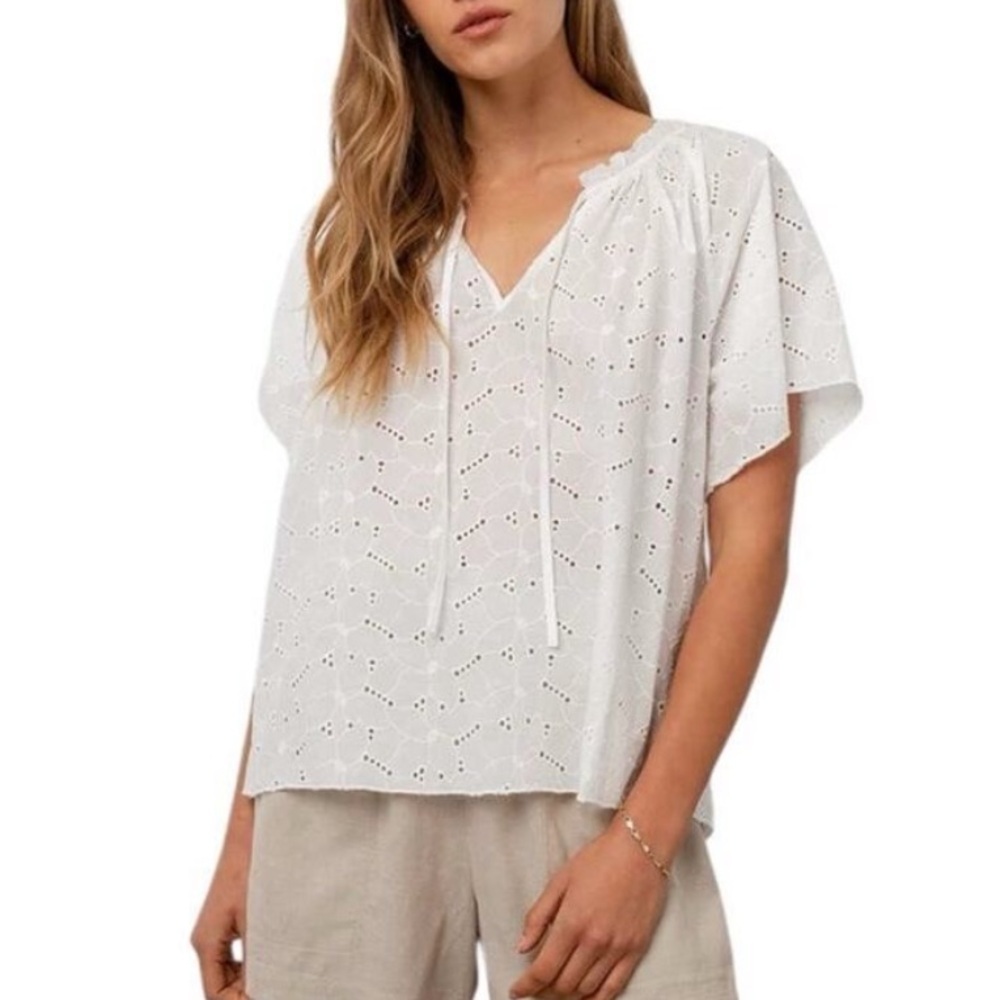 Rails Marisol White Eyelet Blouse